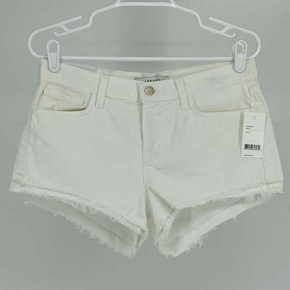 J. BRAND NWT SACHI MID-RISE CUTT OF DENIM JEAN SHORTS IN WHITE 26 29 - Picture 5 of 15